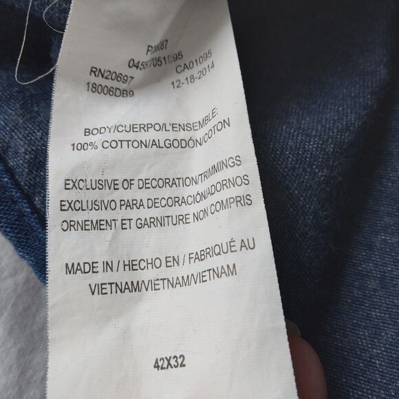 Liberty Overalls Mens Blue Denim Bib Work Bibs 42 x 32 - Picture 7 of 13